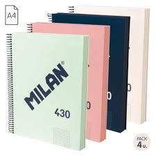 LLIBRETA MILAN 430 LLISA A5 80 F. COLORS 95 GR. | 8411574110354 | 57151E80X4 | Llibreria La Gralla | Librería online de Granollers