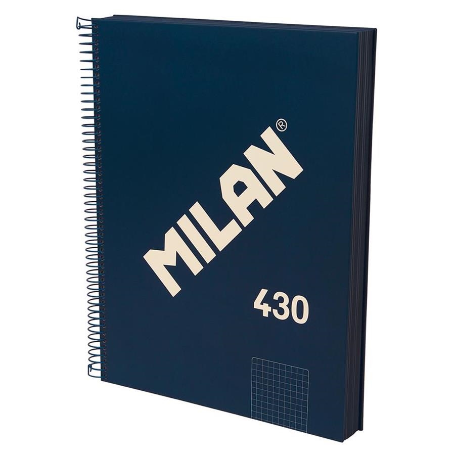 BLOC ESPIRAL A4 BLAU MILAN 120 FULLS QUADRICULATS 5X5 | 8411574108849 | MILAN | Llibreria La Gralla | Llibreria online de Granollers