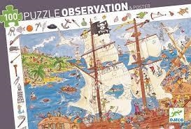 PUZZLE DJECO OBSERVACION PIRATAS (100 PIEZAS 61X38) | 3070900075061 | DJEDJ07506 | Llibreria La Gralla | Llibreria online de Granollers